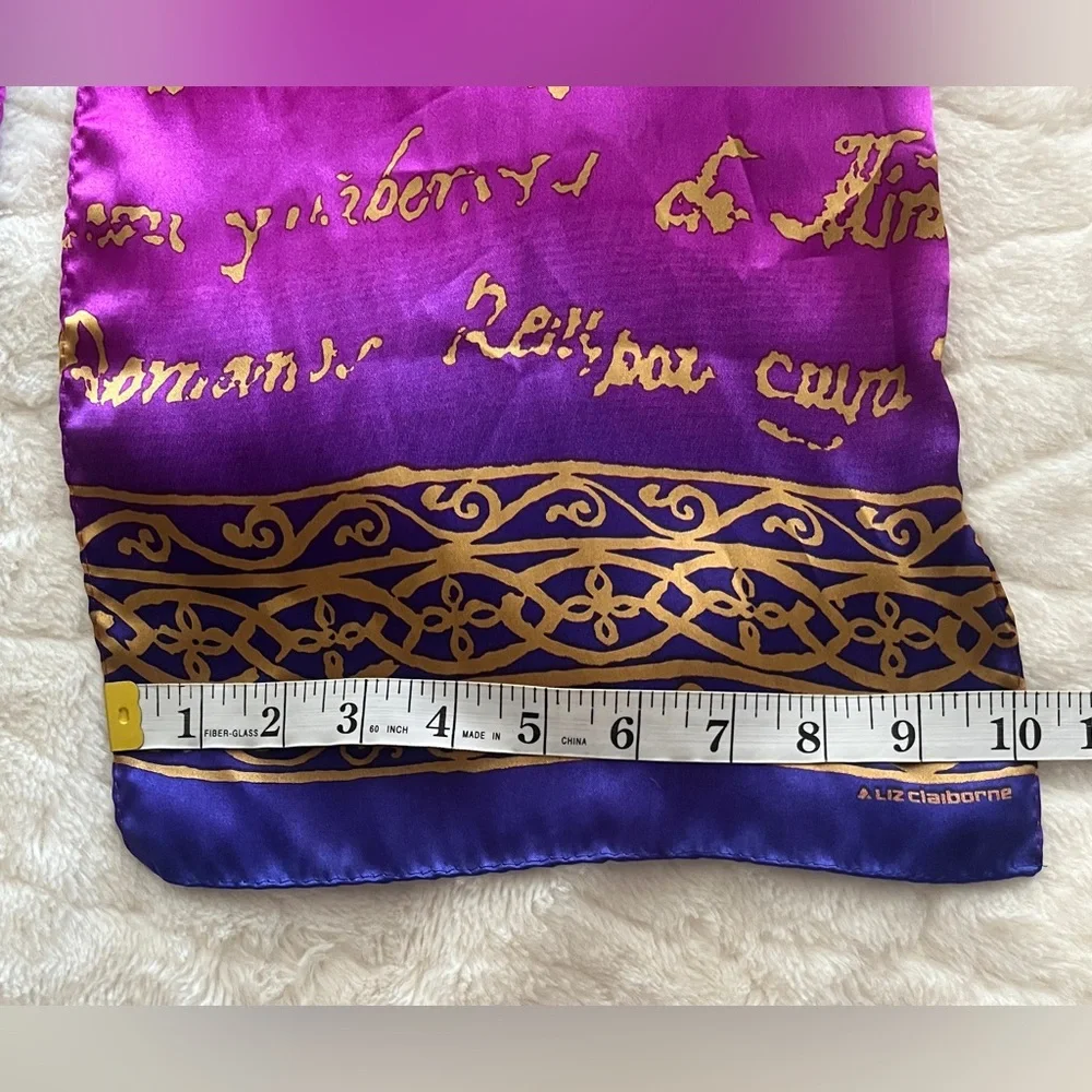 Liz Claiborne Elegant Pink and Purple Silk Scarf